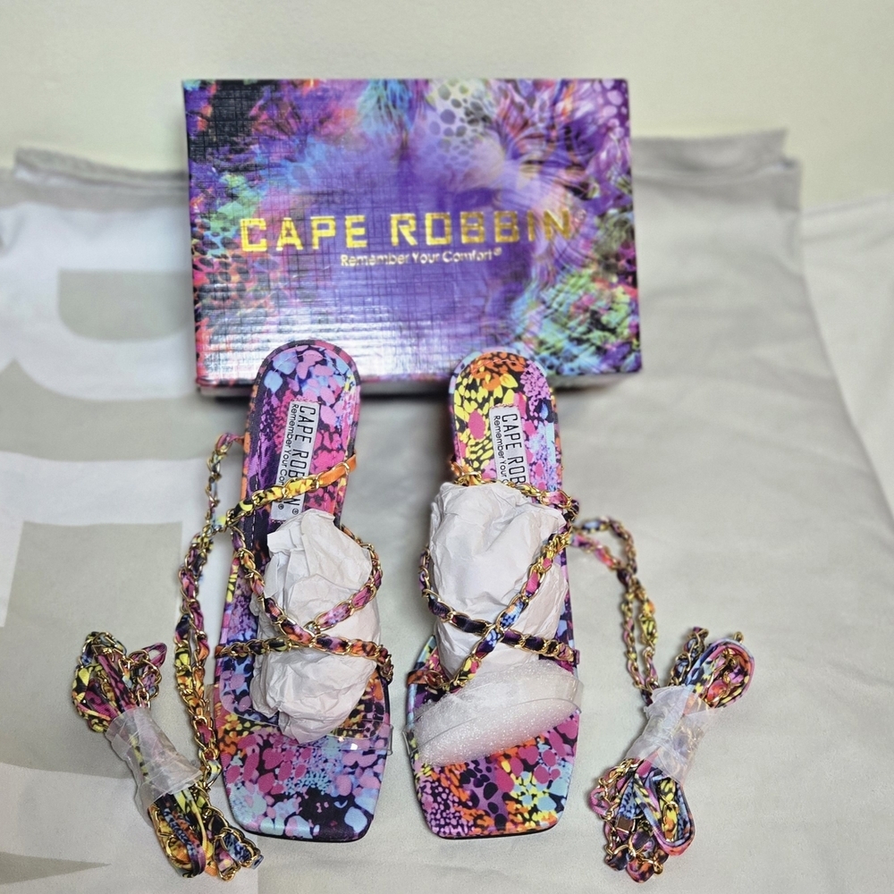 Cape Robbin Vibrant Lace-Up Sandals